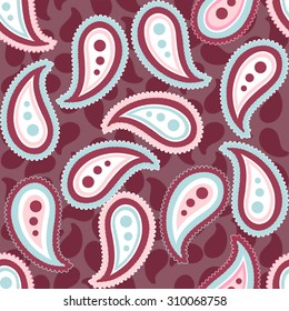 Seamless ornamental pattern. Background with paisleys.