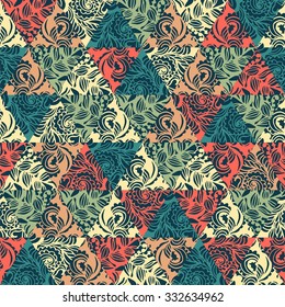 seamless ornamental pattern. Decoration for background, postcards. Wallpaper.Vector illustration.