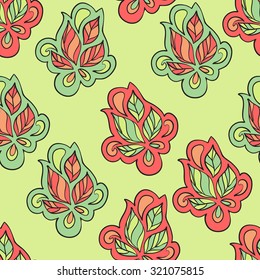 Seamless ornamental pattern in ethnic style. Vector illustration