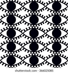 Seamless ornamental pattern with eyes