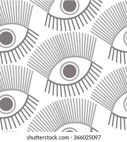 Seamless ornamental pattern with eyes