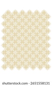 Padrão ornamental sem costura com mandalas florais douradas e elementos geométricos simétricos em um fundo branco nítido. Ilustração vetorial. EPS 10