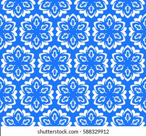 seamless ornamental pattern. Floral geometric style. Vector illustration. For interior design, fabric print, page fill, wallpaper, textile