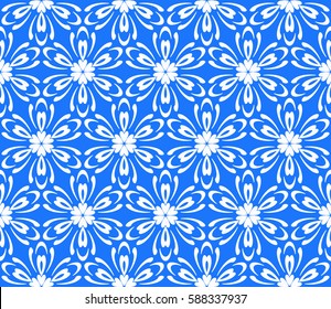 seamless ornamental pattern. Floral geometric style. Vector illustration. For interior design, fabric print, page fill, wallpaper, textile