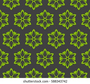 seamless ornamental pattern. Floral geometric style. Vector illustration. For interior design, fabric print, page fill, wallpaper, textile