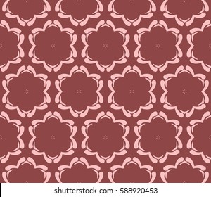 seamless ornamental pattern. Floral geometric style. Vector illustration. For interior design, fabric print, page fill, wallpaper, textile