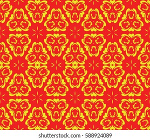 seamless ornamental pattern. Floral geometric style. Vector illustration. For interior design, fabric print, page fill, wallpaper, textile