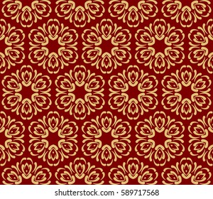 seamless ornamental pattern. Floral geometric style. Vector illustration. For interior design, fabric print, page fill, wallpaper, textile