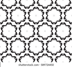 seamless ornamental pattern. Floral geometric style. Vector illustration. For interior design, fabric print, page fill, wallpaper, textile