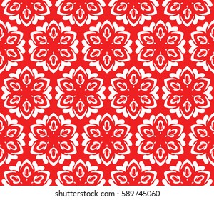 seamless ornamental pattern. Floral geometric style. Vector illustration. For interior design, fabric print, page fill, wallpaper, textile