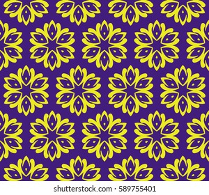 seamless ornamental pattern. Floral geometric style. Vector illustration. For interior design, fabric print, page fill, wallpaper, textile