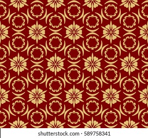 seamless ornamental pattern. Floral geometric style. Vector illustration. For interior design, fabric print, page fill, wallpaper, textile