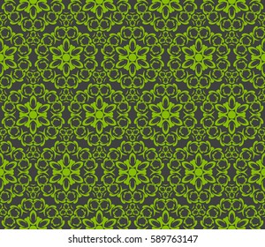 seamless ornamental pattern. Floral geometric style. Vector illustration. For interior design, fabric print, page fill, wallpaper, textile
