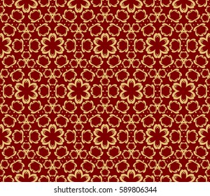 seamless ornamental pattern. Floral geometric style. Vector illustration. For interior design, fabric print, page fill, wallpaper, textile