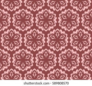 seamless ornamental pattern. Floral geometric style. Vector illustration. For interior design, fabric print, page fill, wallpaper, textile
