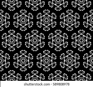 seamless ornamental pattern. Floral geometric style. Vector illustration. For interior design, fabric print, page fill, wallpaper, textile