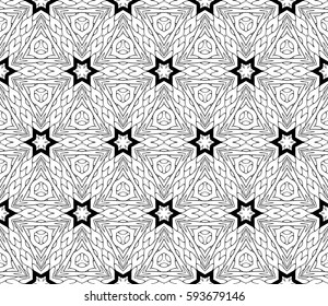 seamless ornamental pattern. Floral geometric style. Vector illustration. For interior design, fabric print, page fill, wallpaper, textile