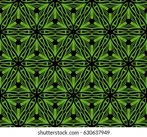 seamless ornamental pattern. Floral geometric style. Vector illustration. For interior design, fabric print, page fill, wallpaper, textile