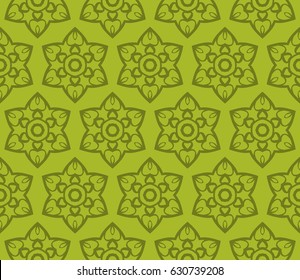 seamless ornamental pattern. Floral geometric style. Vector illustration. For interior design, fabric print, page fill, wallpaper, textile
