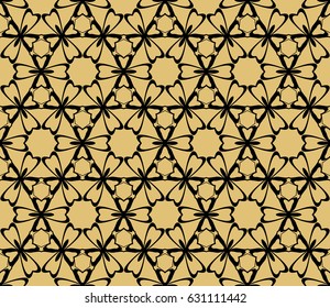 seamless ornamental pattern. Floral geometric style. Vector illustration. For interior design, fabric print, page fill, wallpaper, textile