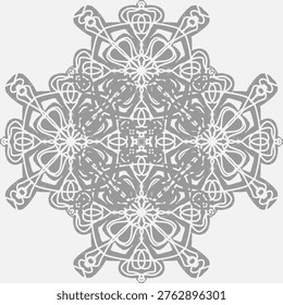 Seamless ornamental pattern in hand drawn textured style. Symmetrical decorative design with vintage feel. Perfect for textile, wallpaper, packaging, branding and surface design.