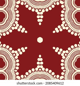 Patrón ornamental sin mar al estilo indio, fondo vectorial Mandala