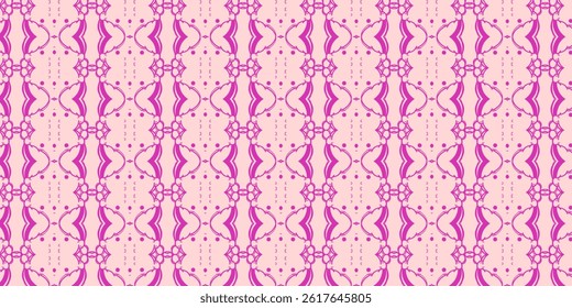Seamless Ornamental Pattern in Pink Tones