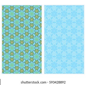 seamless ornamental pattern set. Floral geometric style. Vector illustration. For interior design, fabric print, page fill, wallpaper, textile