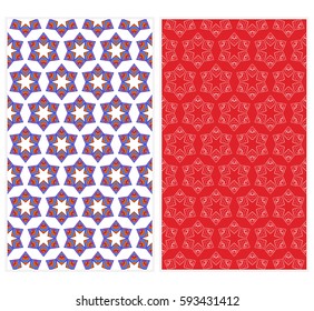 seamless ornamental pattern set. Floral geometric style. Vector illustration. For interior design, fabric print, page fill, wallpaper, textile
