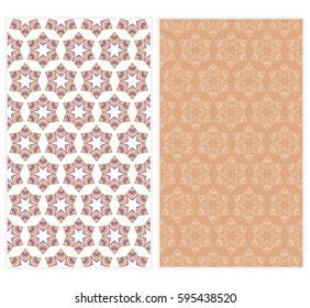 seamless ornamental pattern set. Floral geometric style. Vector illustration. For interior design, fabric print, page fill, wallpaper, textile