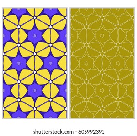 seamless ornamental pattern set. Floral geometric style. Vector illustration. For interior design, fabric print, page fill, wallpaper, textile