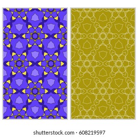 seamless ornamental pattern set. Floral geometric style. Vector illustration. For interior design, fabric print, page fill, wallpaper, textile
