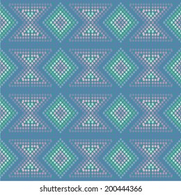 Seamless ornamental pattern tartan (pixel art) 