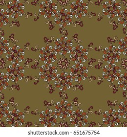 Seamless Ornamental pattern. Vector oriental ornament. Seamless pattern on colorful background with ornamental elements and with colorfil doodles.