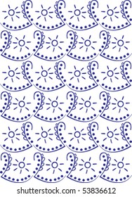 seamless ornamental pattern in white and blue