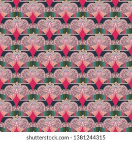 Seamless ornamental scales pattern. Print for fabric, wrapping design.