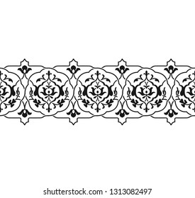 Seamless ornamental segment on white in asian style