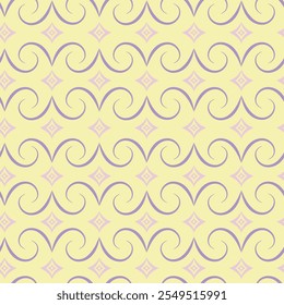 seamless Ornamental vector design with curves in pastel colors useful for background, wallpaper, fabric, wrapping sheet, mug design cushion cover, bedsheets, etc.