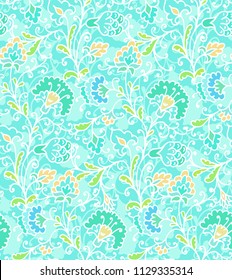 Seamless ornamental vector floral pattern