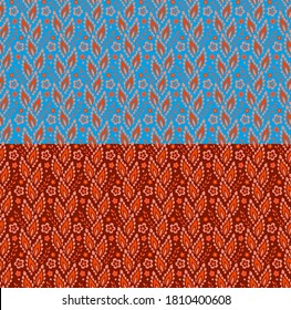 Seamless ornamental vector floral pattern with stylized paisley flowers 