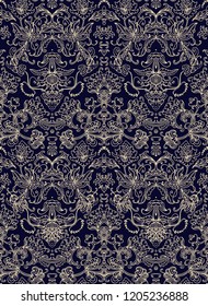  Seamless ornamental vector floral texture