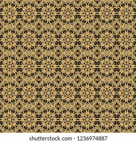 Seamless ornamental vector golden texture