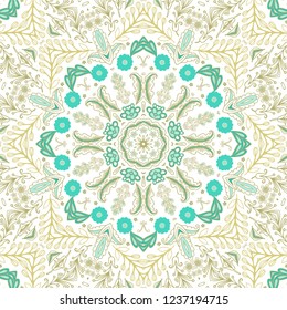 Seamless ornamental vector golden texture on white background