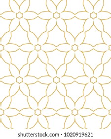 Seamless ornamental vector pattern in golden style