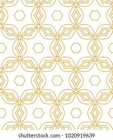 Seamless ornamental vector pattern in golden style