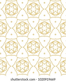 Seamless ornamental vector pattern in golden style