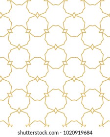 Seamless ornamental vector pattern in golden style