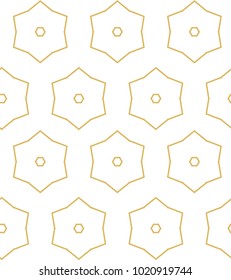 Seamless ornamental vector pattern in golden style