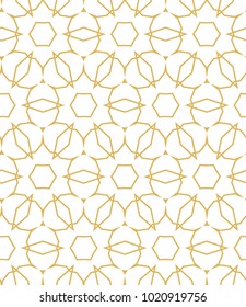 Seamless ornamental vector pattern in golden style