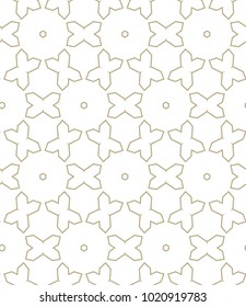 Seamless ornamental vector pattern in golden style